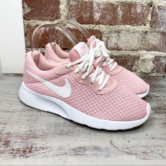 Nike Shoes - Nike Tanjun Sheen Pink White Mesh Running Shoes 6